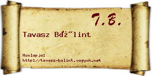 Tavasz Bálint névjegykártya