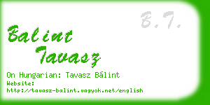 balint tavasz business card